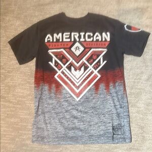 American Fighter Black Tee with Red Accents